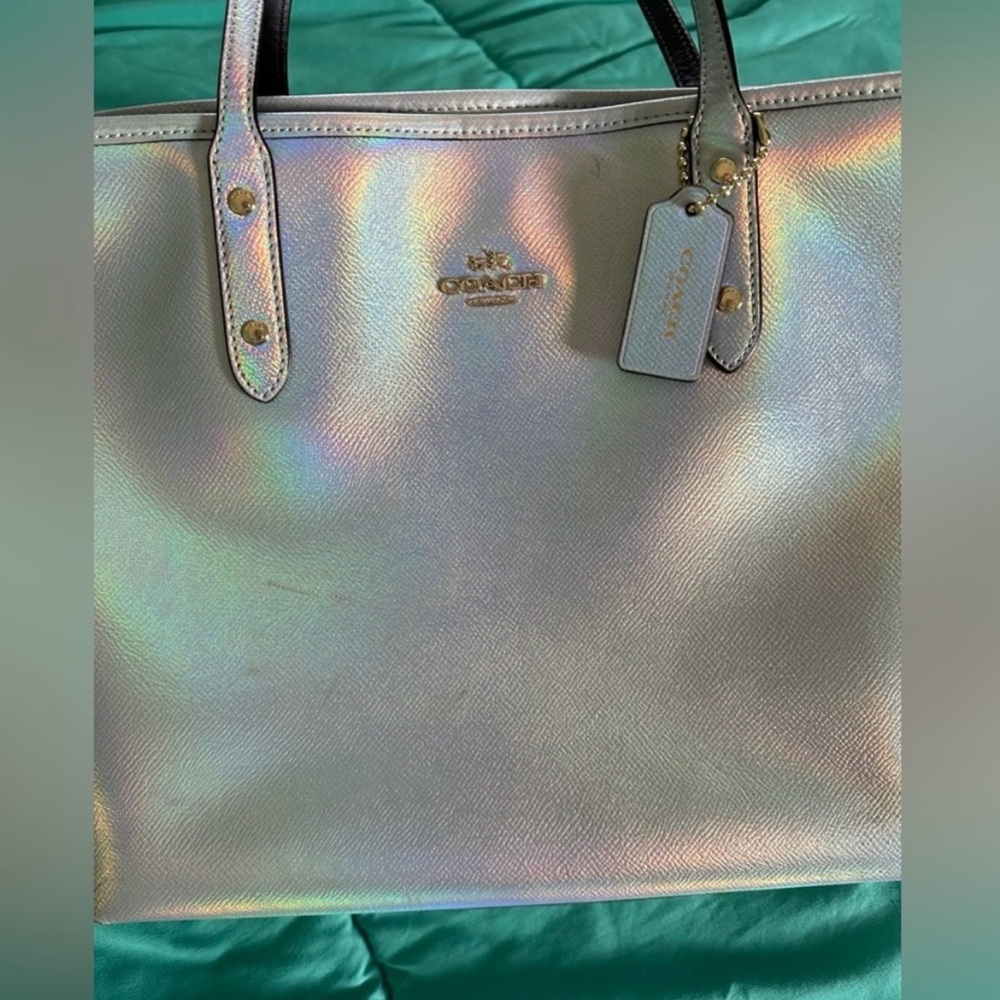 Ultra Rare Limited Edition Coach Tote Handbag Hologram Holographic Iiridescent - Picture 6 of 10